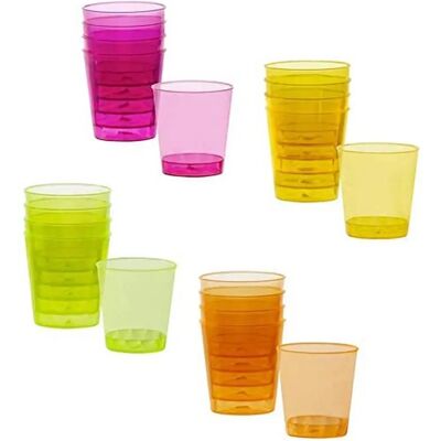 JADEO 20 verres à shot en plastique multicolore - shot glasses - Publicité JADEO 20 verres à shot en plastique multicolore - shot glasses - Publicité