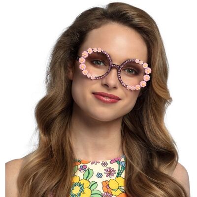 Boland - 644558 Flower-Power - Rose - Adulte - Lunettes - Publicité Boland - 644558 Flower-Power - Rose - Adulte - Lunettes - Publicité
