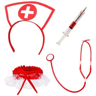 Ciao Srl - Costume Infermiera - Cerchietto Rosso & Stetoscopio Ciao Srl - Costume Infermiera - Cerchietto Rosso & Stetoscopio