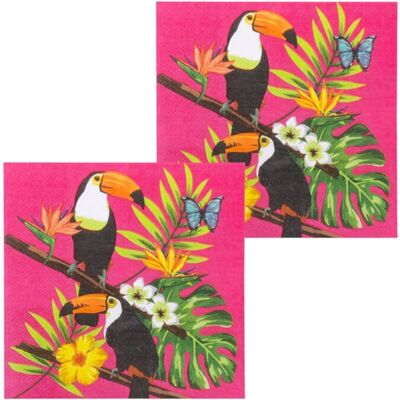 Générique - TOUCAN 33cm - Pink - Tropical - Napkins Générique - TOUCAN 33cm - Pink - Tropical - Napkins