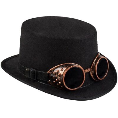 Chapeau Steampunk pour adultes avec lunettes - Chapeau - Publicité Chapeau Steampunk pour adultes avec lunettes - Chapeau - Publicité