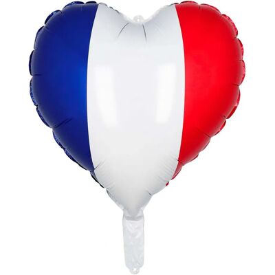 Ballon en aluminium France Coeur - Rouge, Bleu, Blanc - Publicité Ballon en aluminium France Coeur - Rouge, Bleu, Blanc - Publicité