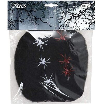 Jadeo Black Spider Web with Halloween Spiders - Decorations Jadeo Black Spider Web with Halloween Spiders - Decorations