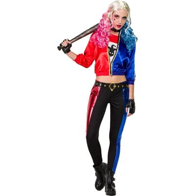 Feestbazaar Harley Quinn Costume Women Blue/Red - Costume Feestbazaar Harley Quinn Costume Women Blue/Red - Costume