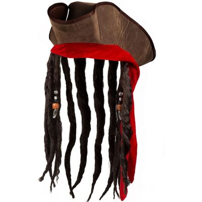 Marque Modèle Chapeau de Pirate avec Dreadlocks - Chapeau Marque Modèle Chapeau de Pirate avec Dreadlocks - Chapeau