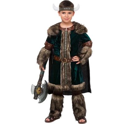 Costume da Vichingo per Bambini - Verde Lungo con Finta Pelliccia - Halloween & Carnevale Costume da Vichingo per Bambini - Verde Lungo con Finta Pelliccia - Halloween & Carnevale