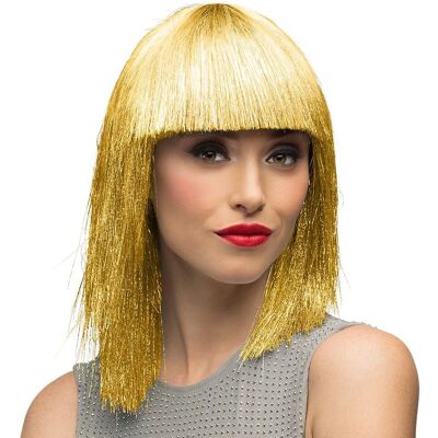 Peluca Boland loca dorada - Longitud media, Dorado metálico, Pelo liso Peluca Boland loca dorada - Longitud media, Dorado metálico, Pelo liso