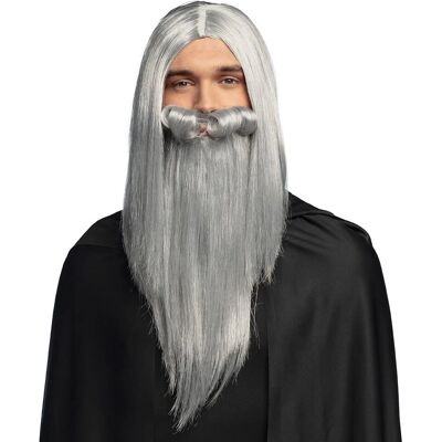 My Other Me Adult Gray Wizard Wig and Beard - Wig and Beard Set - Wigs & Beards My Other Me Adult Gray Wizard Wig and Beard - Wig and Beard Set - Wigs & Beards
