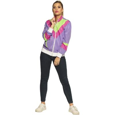 Marca Modello Giacca da jogging retrò donna viola rosa verde - Giacca Marca Modello Giacca da jogging retrò donna viola rosa verde - Giacca