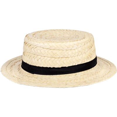 Boland Lou Bandy - Stråhatt i canotierstil - Unisex maskeradaccessoar Boland Lou Bandy - Stråhatt i canotierstil - Unisex maskeradaccessoar