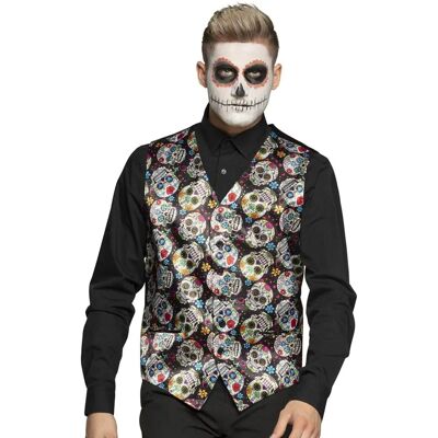 Boland több színű koponyás mellény - Halloween Gilet Day of the dead Boland több színű koponyás mellény - Halloween Gilet Day of the dead