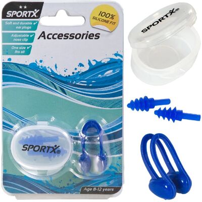 SportX 0777040 Watersport Neusclip - Verstelbaar, met oordoppen SportX 0777040 Watersport Neusclip - Verstelbaar, met oordoppen