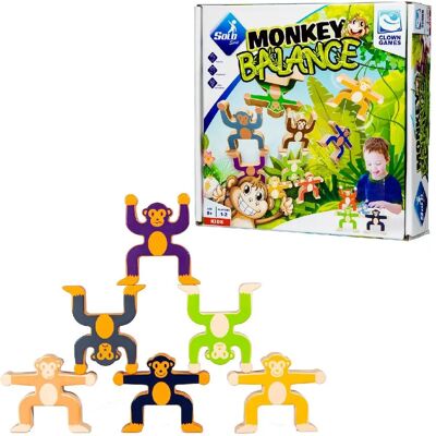 Clown Games Aap Balans - Bouwspeelgoed - Multi kleuren Clown Games Aap Balans - Bouwspeelgoed - Multi kleuren