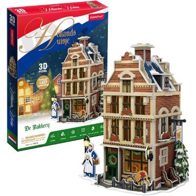CubicFun 2014097 Puzzel - Hollands Huisje Winter Bakkerij LED 65 stukjes CubicFun 2014097 Puzzel - Hollands Huisje Winter Bakkerij LED 65 stukjes