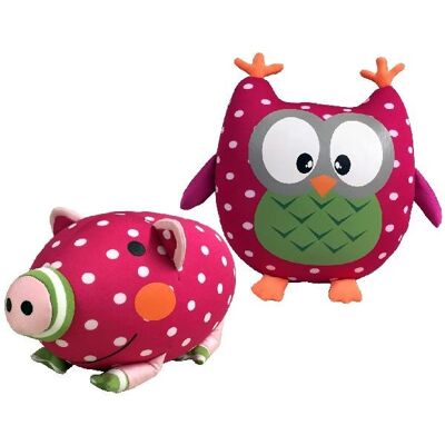 Van der Meulen 0584136 knuffel - Zacht pluche speelgoed, uil of varken, roze stippenstof Van der Meulen 0584136 knuffel - Zacht pluche speelgoed, uil of varken, roze stippenstof