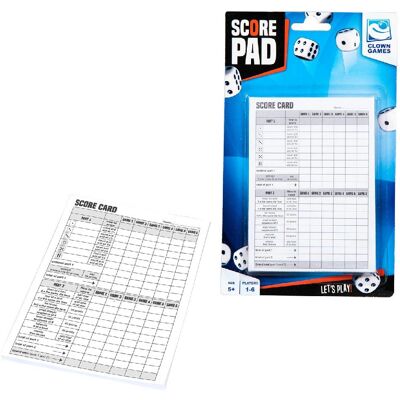Clown Games 0647003 Scorebord - Dobbelspel scoreformulier Clown Games 0647003 Scorebord - Dobbelspel scoreformulier