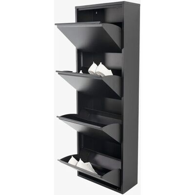 Spinder Design Billi Schuhschrank - 4 Fächer, 50x150x22cm - Schwarz - Schuhschrank Spinder Design Billi Schuhschrank - 4 Fächer, 50x150x22cm - Schwarz - Schuhschrank