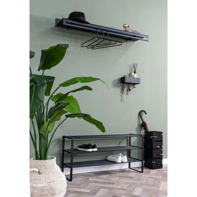 SPINDER DESIGN SWAY 120 Wandgarderobe - Stahl, Schwarz, 120cm, 2-in-1 SPINDER DESIGN SWAY 120 Wandgarderobe - Stahl, Schwarz, 120cm, 2-in-1