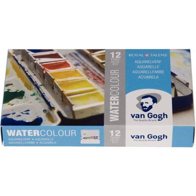 Zestaw akwareli Van Gogh - 12 półpłytek - Wysoka odporność na światło Zestaw akwareli Van Gogh - 12 półpłytek - Wysoka odporność na światło