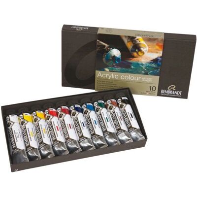 Podstawowy zestaw farb akrylowych Rembrandt - 10x40ml Podstawowy zestaw farb akrylowych Rembrandt - 10x40ml