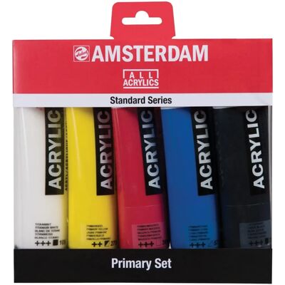 Conjunto de tintas acrílicas Talens Amsterdam Standard Series - Multicolor - 5 peças Conjunto de tintas acrílicas Talens Amsterdam Standard Series - Multicolor - 5 peças