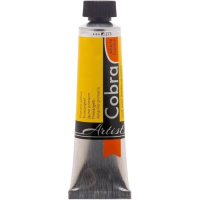Peinture à l'huile à mélanger à l'eau Cobra - Jaune Primaire - Publicité Peinture à l'huile à mélanger à l'eau Cobra - Jaune Primaire - Publicité