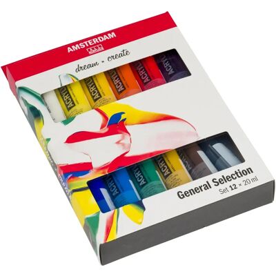 Amsterdam Acrylfarben Set - 12 Farben, 20 ml, Kunst & Basteln Amsterdam Acrylfarben Set - 12 Farben, 20 ml, Kunst & Basteln