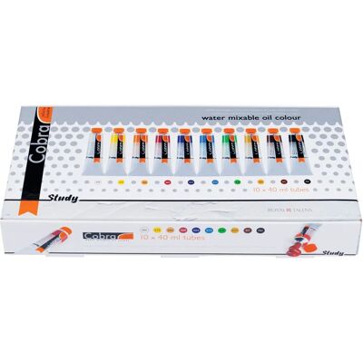 Royal Talens Cobra Farbki olejne do mieszania z wodą - Zestaw 10 x 40ml Royal Talens Cobra Farbki olejne do mieszania z wodą - Zestaw 10 x 40ml