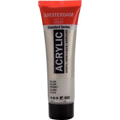 Talens Amsterdam Peinture Acrylique Argent - 20ml - Peinture Acrylique - Publicité Talens Amsterdam Peinture Acrylique Argent - 20ml - Peinture Acrylique - Publicité