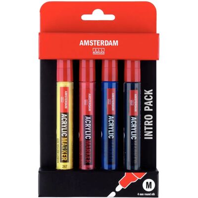 Amsterdam Model 17519001 Markerset - Markers, Acrylaat, 4 Kleuren Amsterdam Model 17519001 Markerset - Markers, Acrylaat, 4 Kleuren