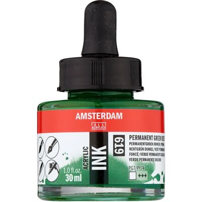 Inchiostro acrilico Royal Talens Amsterdam - Verde scuro 30ml Inchiostro acrilico Royal Talens Amsterdam - Verde scuro 30ml