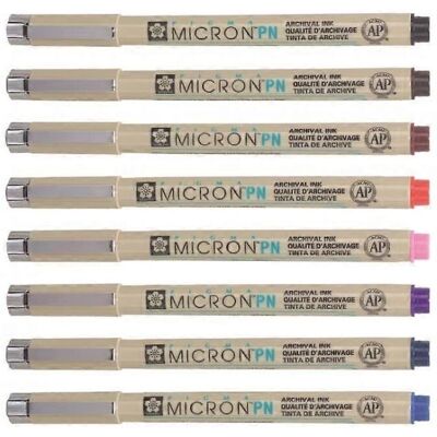 Sakura Pigma Micron PN Set - Multicolor - Felt-tip pennen 8 stuks Sakura Pigma Micron PN Set - Multicolor - Felt-tip pennen 8 stuks