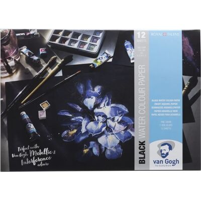 Czarny papier akwarelowy Van Gogh - Blok artystyczny 12 kartek Czarny papier akwarelowy Van Gogh - Blok artystyczny 12 kartek
