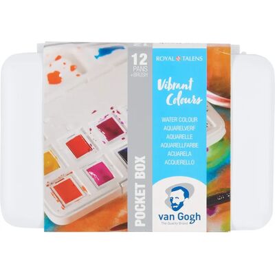 Caixa de aquarelas Van Gogh - Cores vibrantes, 12 meios Caixa de aquarelas Van Gogh - Cores vibrantes, 12 meios