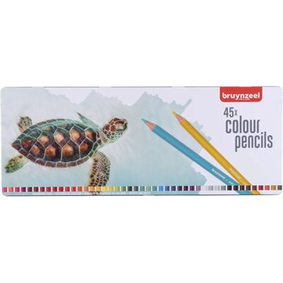 Bruynzeel Farbbleistifte - 45 Farben - Schildkröten Döschen Bruynzeel Farbbleistifte - 45 Farben - Schildkröten Döschen