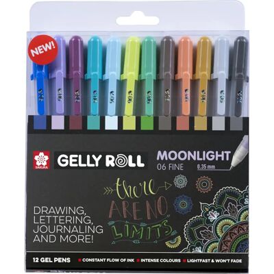 Sakura Moonlight Fein-Gel Pens - 12 Farben - Für Hell & Dunkel Papier Sakura Moonlight Fein-Gel Pens - 12 Farben - Für Hell & Dunkel Papier