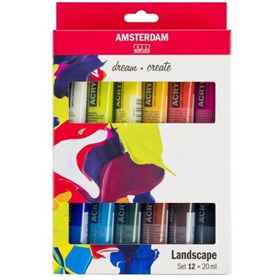 Conjunto de Tintas Acrílicas Amsterdam Paisagem - 12 peças Conjunto de Tintas Acrílicas Amsterdam Paisagem - 12 peças