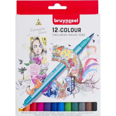 Royal Talens Bruynzeel Creatives Twin-Tip Fineliner Brushpennen - Markers en Pennen Royal Talens Bruynzeel Creatives Twin-Tip Fineliner Brushpennen - Markers en Pennen