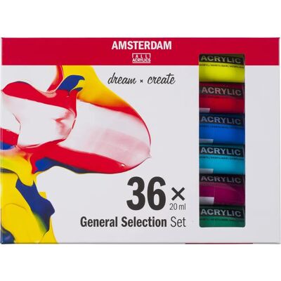 Conjunto de Tintas Acrílicas Royal Talens Amsterdam - 36 Tubos Conjunto de Tintas Acrílicas Royal Talens Amsterdam - 36 Tubos