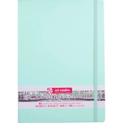 Talens 9314033M Caderno de esboços - Capa dura, A4, 80 páginas, Verde menta Talens 9314033M Caderno de esboços - Capa dura, A4, 80 páginas, Verde menta