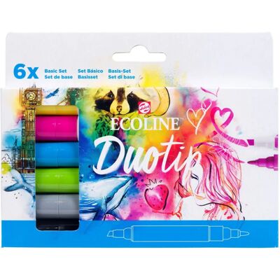 Zestaw 6 markerów akwarelowych Ecoline Duotip Zestaw 6 markerów akwarelowych Ecoline Duotip