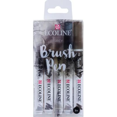 Talens Ecoline Brush Pen - Multicolore, Blanc, 5 pcs - Publicité Talens Ecoline Brush Pen - Multicolore, Blanc, 5 pcs - Publicité