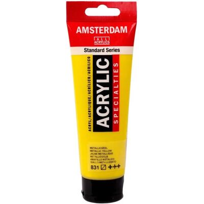 Peinture acrylique AMSTERDAM - Jaune Métallique 831 - Publicité Peinture acrylique AMSTERDAM - Jaune Métallique 831 - Publicité