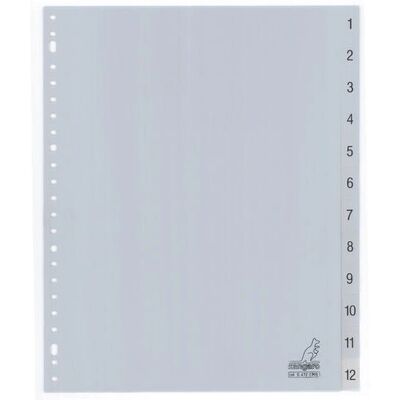 Kangaro G412CM-B Intercalaires - 23 trous, Numérotés, Gris - Type de produit - Publicité Kangaro G412CM-B Intercalaires - 23 trous, Numérotés, Gris - Type de produit - Publicité