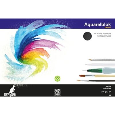 Kangaro K-5313 A3 Zwart - Aquarelblok Kangaro K-5313 A3 Zwart - Aquarelblok