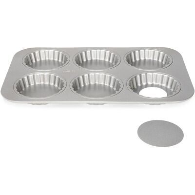 Moule à 6 tartelettes Silver Top - Ustensile de cuisson - Publicité Moule à 6 tartelettes Silver Top - Ustensile de cuisson - Publicité