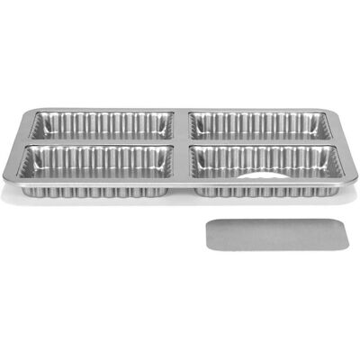 Patisse Mini Tortenform - 4 Stück, Abnehmbarer Boden, 13x8cm, Silber Patisse Mini Tortenform - 4 Stück, Abnehmbarer Boden, 13x8cm, Silber