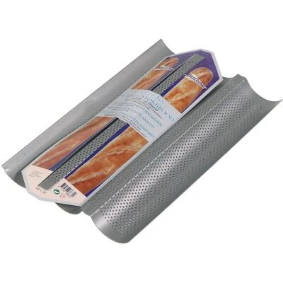 Patisse Silber Backform - 3 Baguettes 38x24cm Patisse Silber Backform - 3 Baguettes 38x24cm
