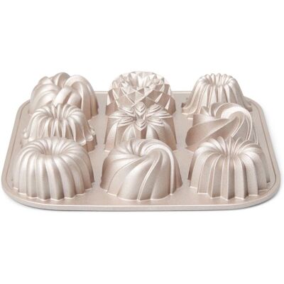 Moule Mini Kouglof en Aluminium Patisse - 9 Cavités - Outil de Pâtisserie Élégant Moule Mini Kouglof en Aluminium Patisse - 9 Cavités - Outil de Pâtisserie Élégant
