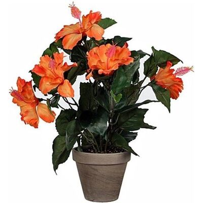 Plante Artificielle Hibiscus de Mica Decorations - 40cm Orange - Publicité Plante Artificielle Hibiscus de Mica Decorations - 40cm Orange - Publicité